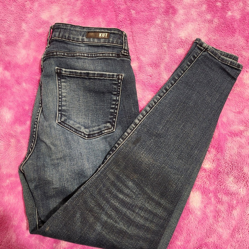 KUT From The Kloth Donna High Rise Ankle Skinny Jeans Women's Size 4 Dark Wash‎